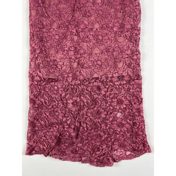 ASOS Lace Crochet Pencil Skirt Pink Purple size 8 - Picture 3 of 11
